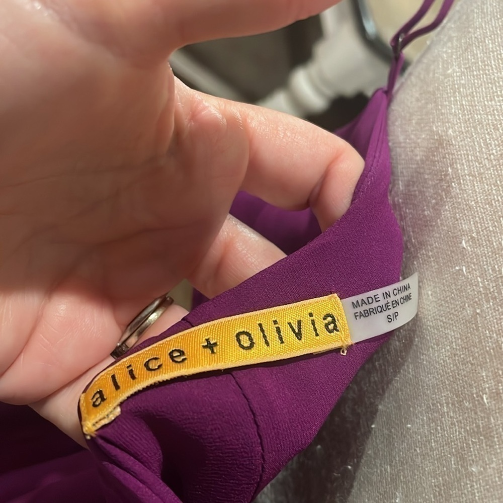 NWOT Alice + Olivia Purple Silk Mini Dress Size Small - Picture 10 of 10